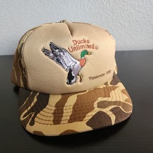 1990 Vintage Ducks Unlimited Hat Camo Hunting Snapback (2S)